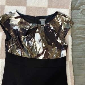 Ann Taylor Black and Brown Patterned Dress